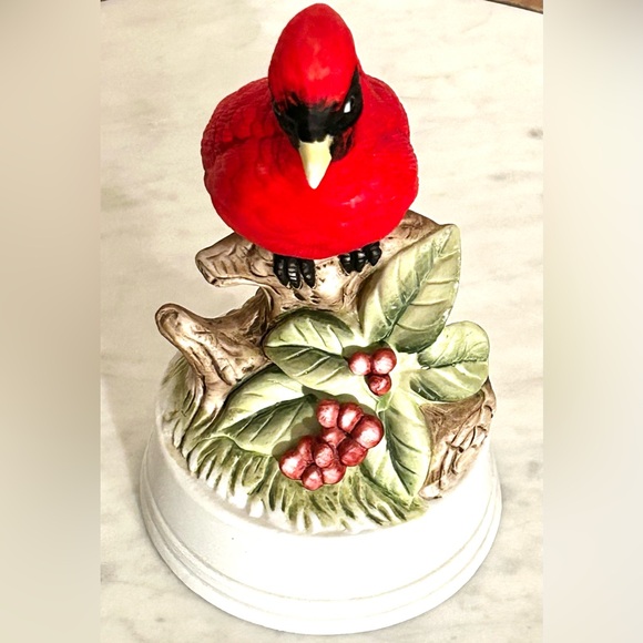 Red Cardinal Bird Figurine Ceramic Decorative Accent - Picture 3 of 7